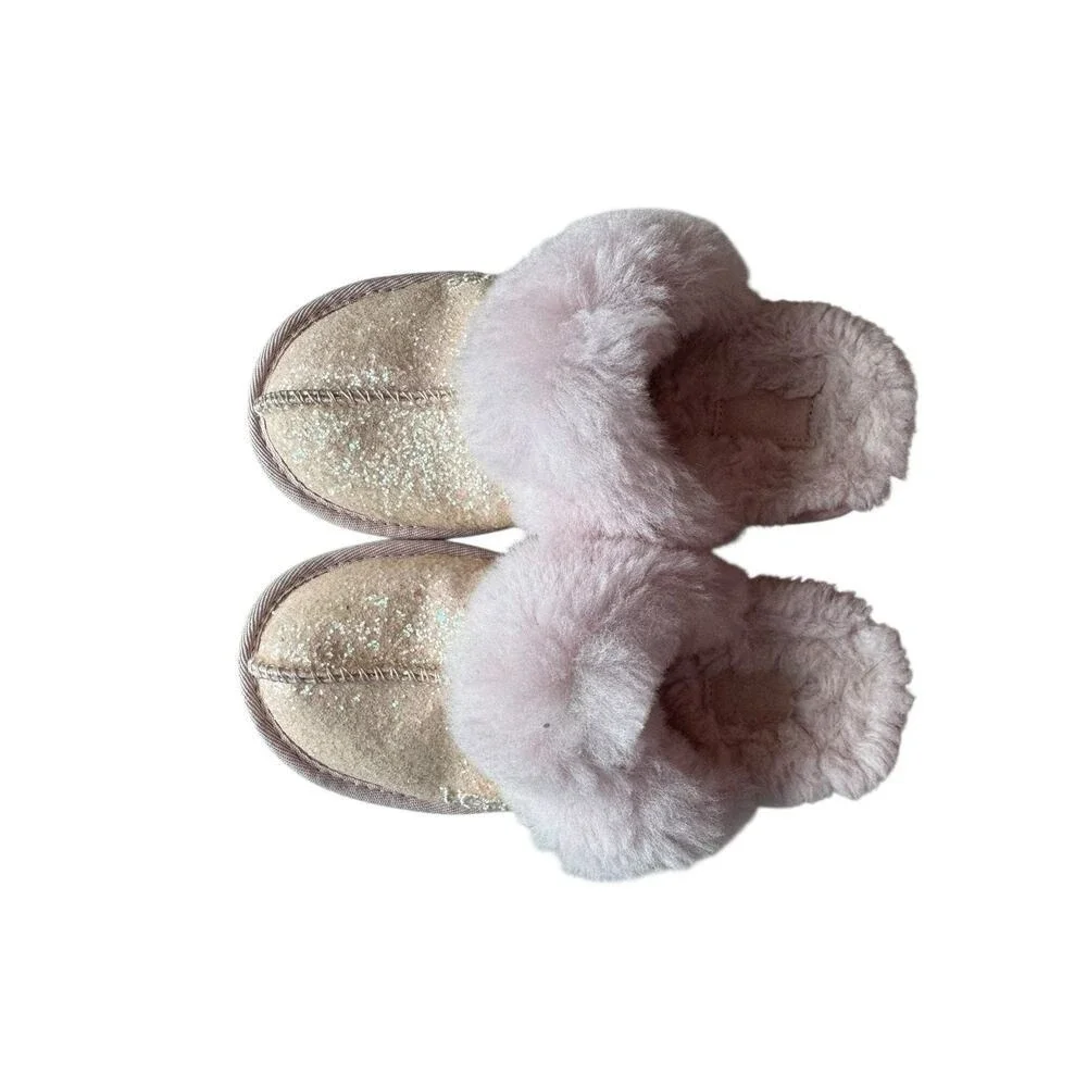 UGG Kids Girls Seashell Pink Cozy II Scuff Slippers Size 13